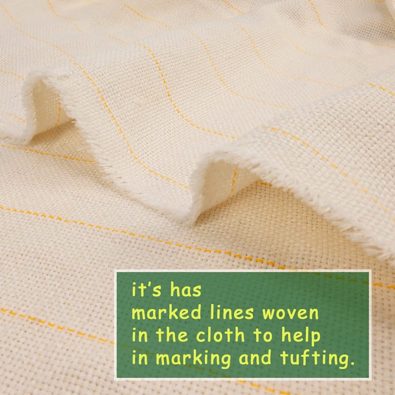 Yoquare 83""x39"" Primary Tufting Cloth with Marked Lines  70.9""x31.5"" Tufting Rug Backing Fabric  Large Monk Cloth Kit Rug Tufting Supplies Rug Making Supplies - Image 4